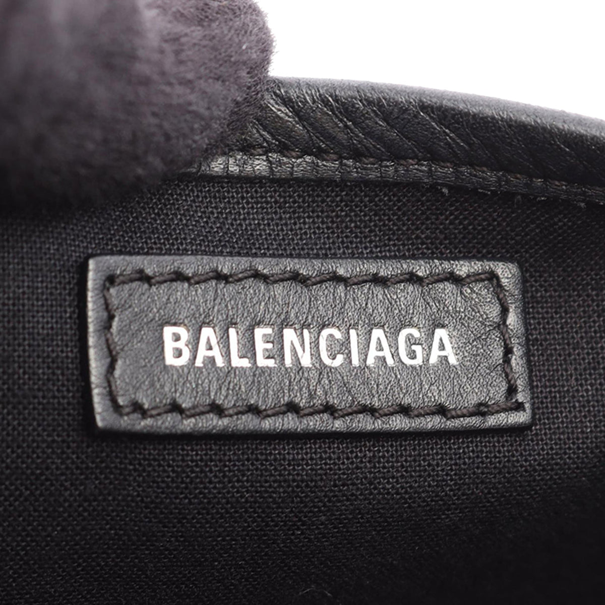 Balenciaga Canvas Navy Cabas Satchel XS — Brown