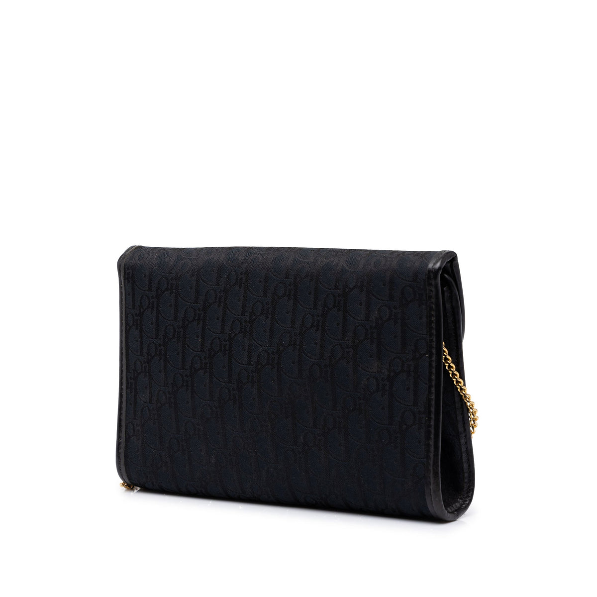Dior Diorissimo Trotter Canvas Chain Shoulder Bag — Black