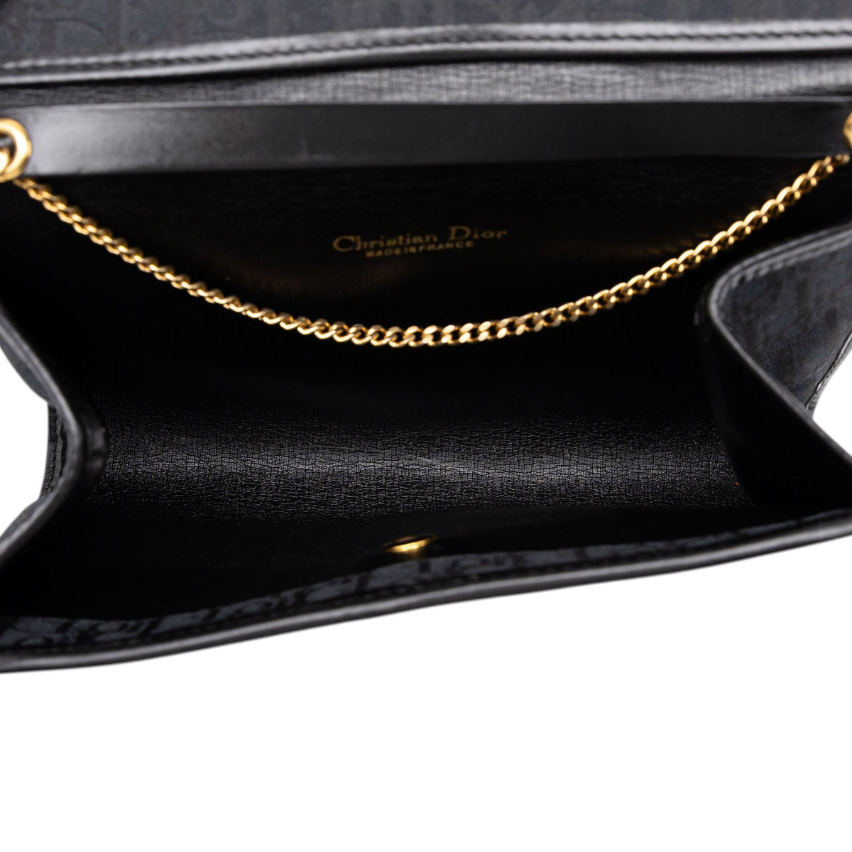 Dior Diorissimo Trotter Canvas Chain Shoulder Bag — Black