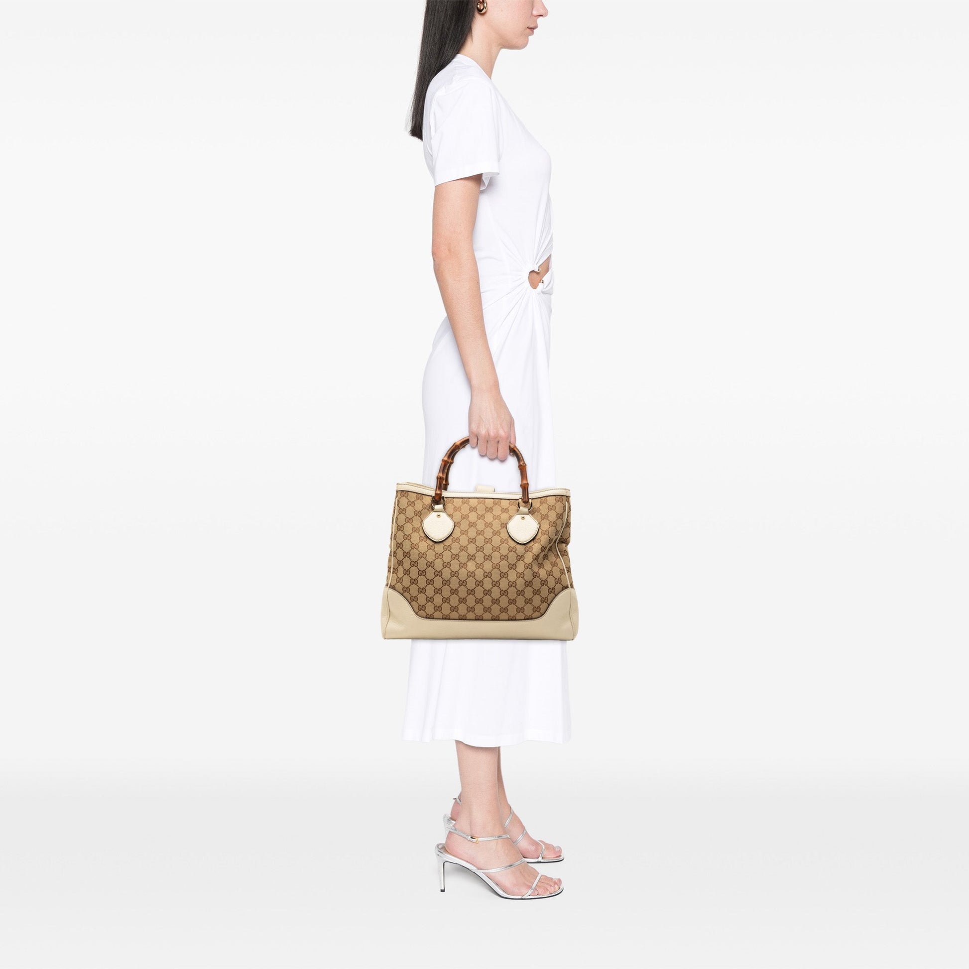 Gucci GG Canvas Bamboo Diana Tote