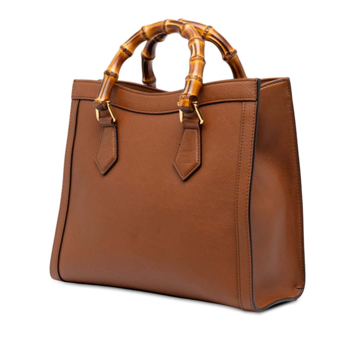 Gucci Medium Calfskin Bamboo Diana Satchel — Brown