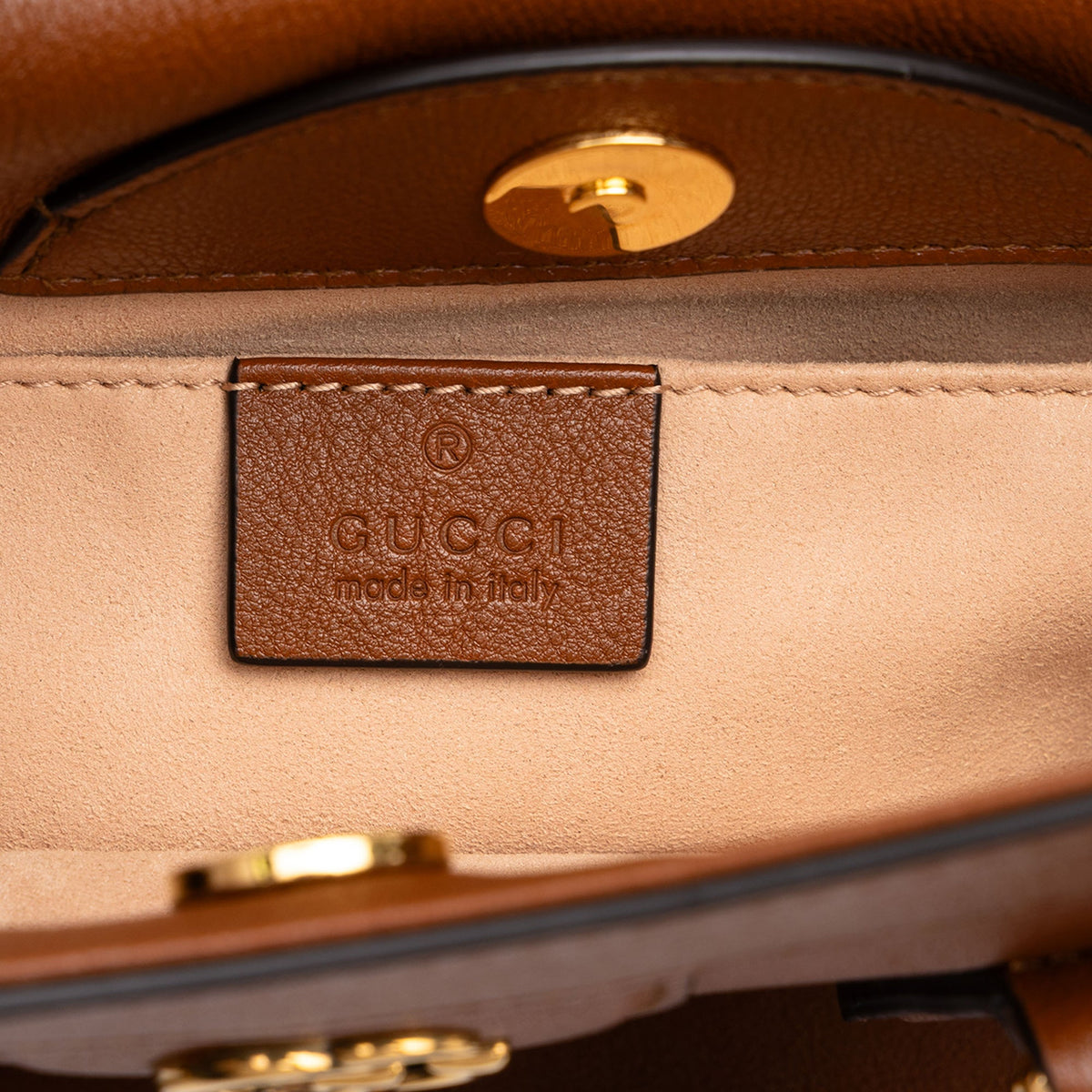 Gucci Medium Calfskin Bamboo Diana Satchel — Brown