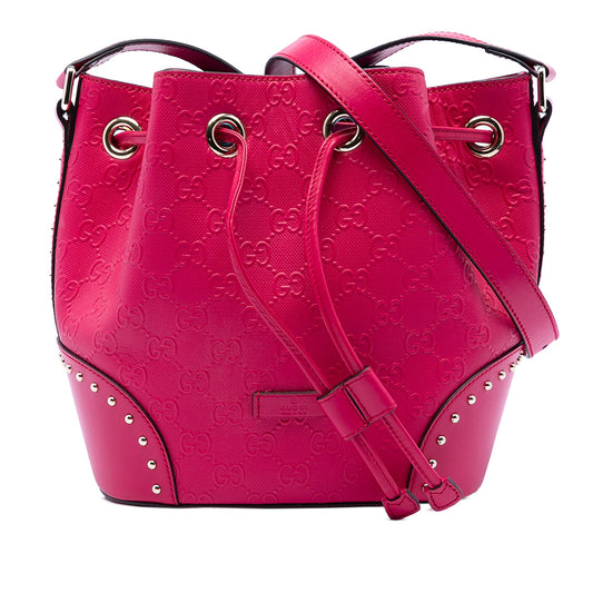 Gucci Guccissima Bright Studded Bucket Bag