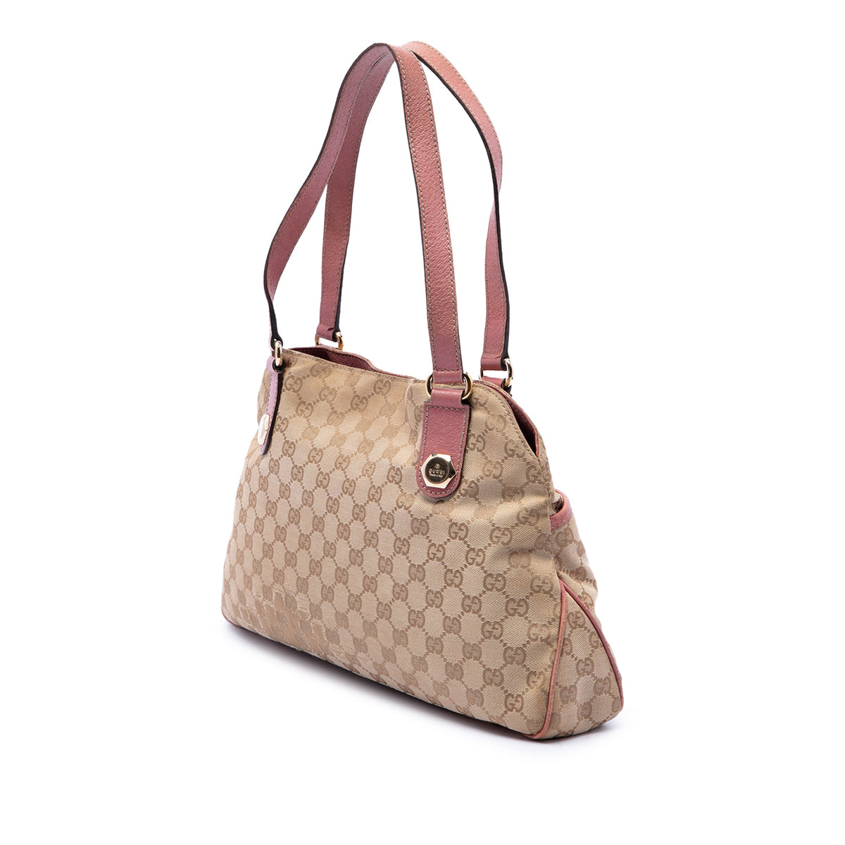 Gucci GG Canvas Charmy Shoulder Bag — Beige