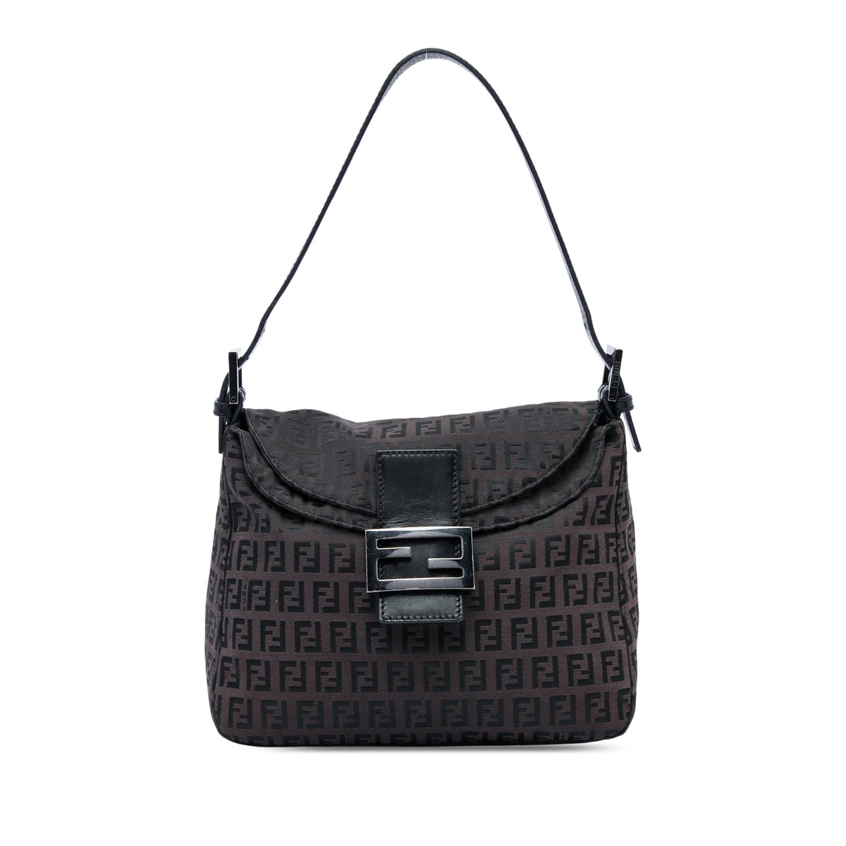 Fendi Zucchino Canvas Double Flap Mamma