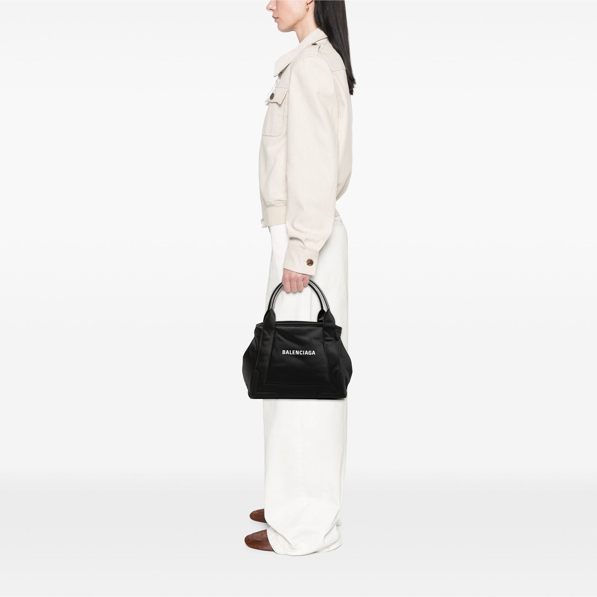 Balenciaga Nylon Navy Cabas Tote S