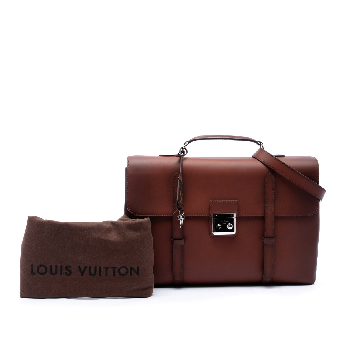Louis Vuitton Leather Ombre Cartable Briefcase — Brown