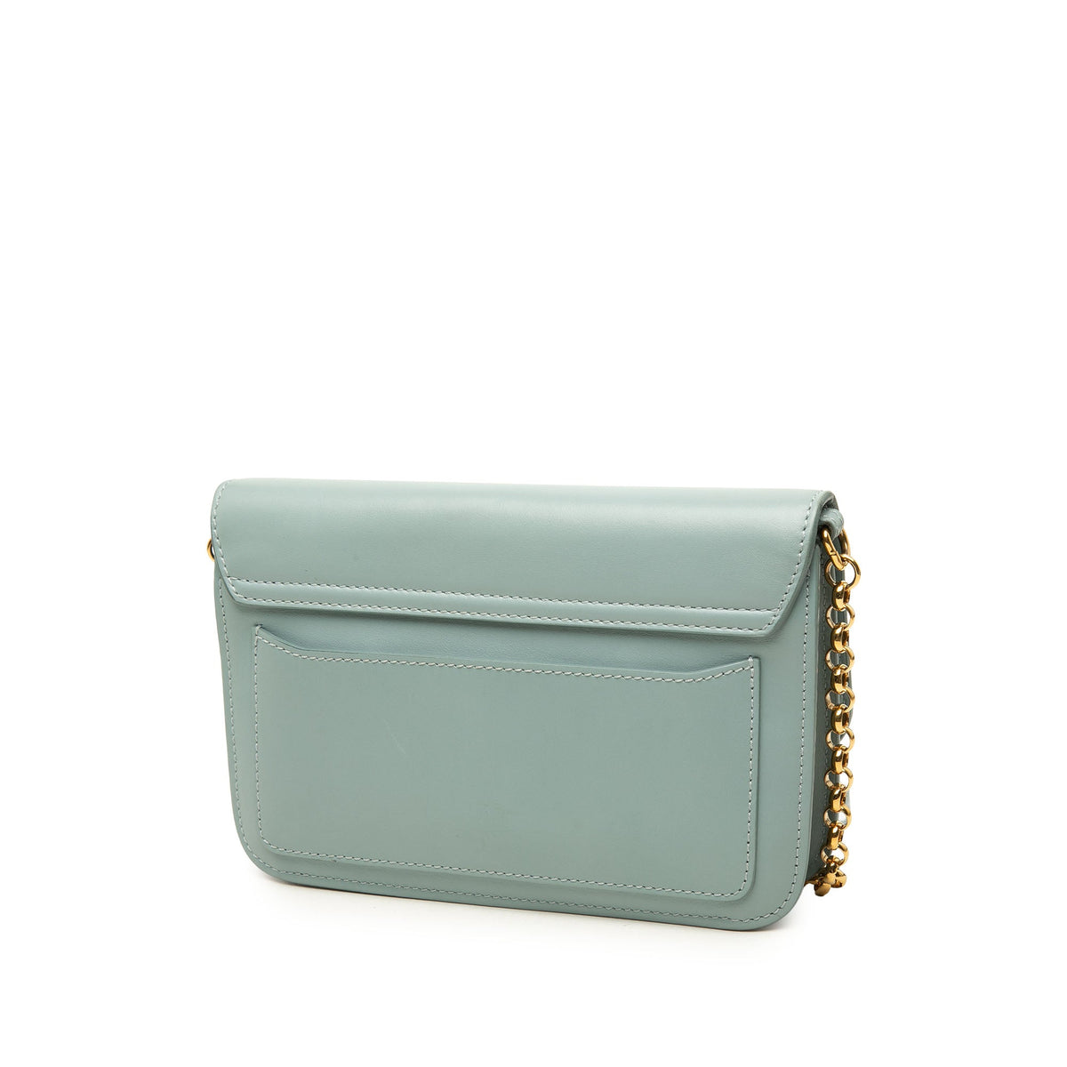 Chloé Calfskin and Suede C Clutch With Chain — Blue