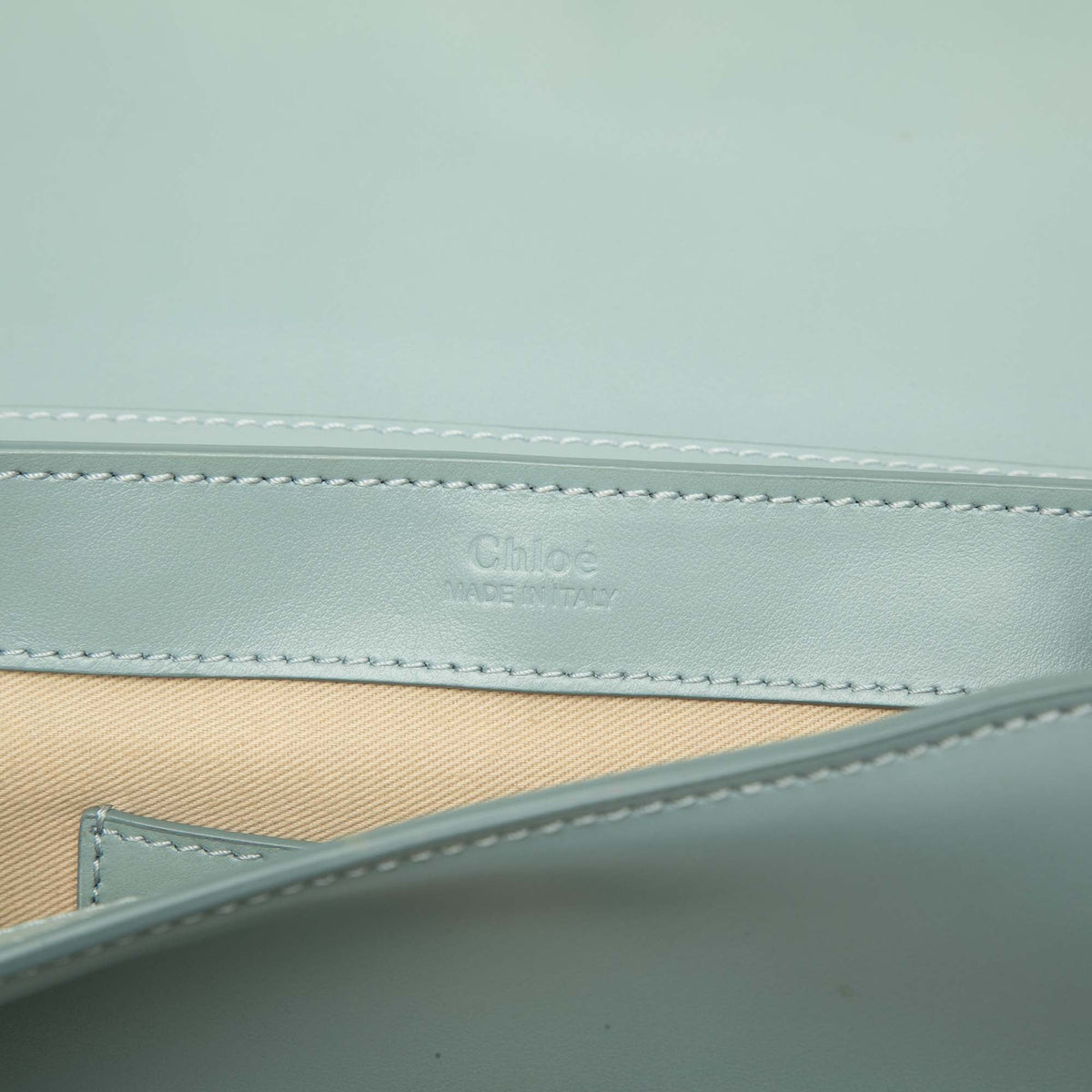 Chloé Calfskin and Suede C Clutch With Chain — Blue
