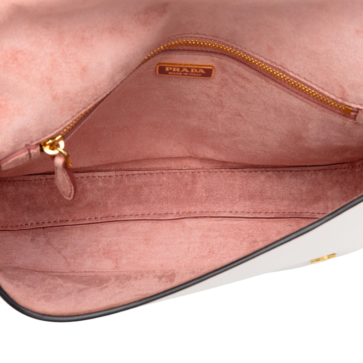 Prada City Calf Pionniere Saddle Bag — White
