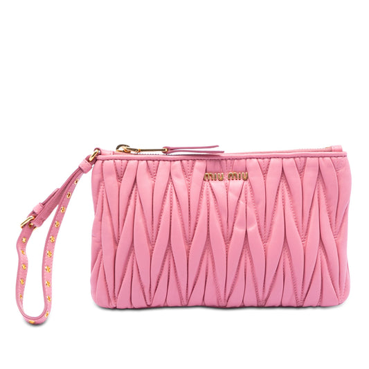 Miu Miu Matelasse Lambskin Leather Clutch