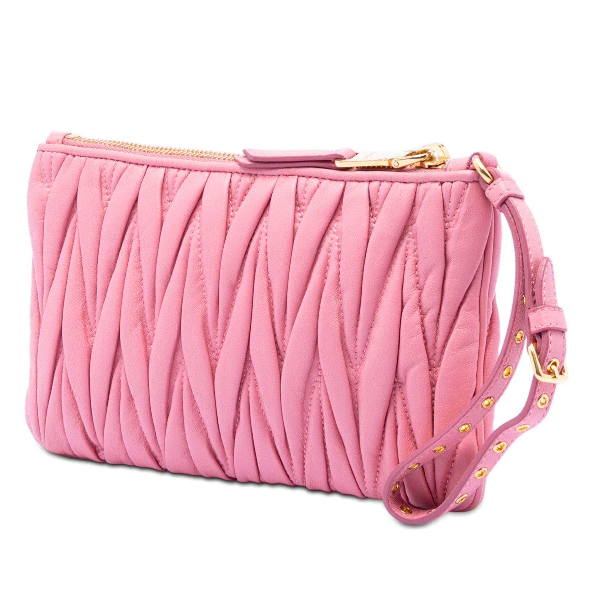 Miu Miu Matelasse Lambskin Leather Clutch