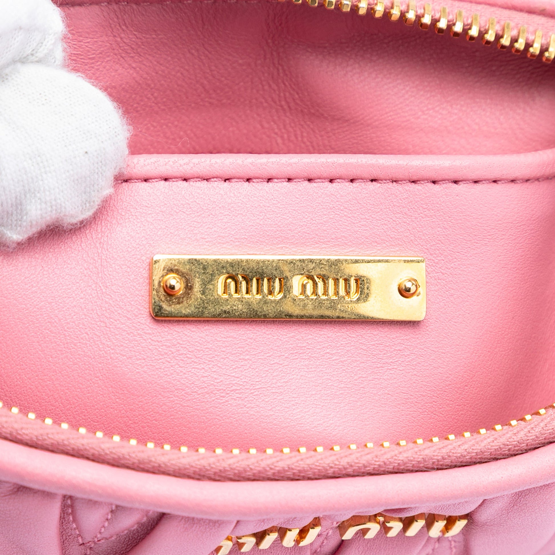 Miu Miu Matelasse Lambskin Leather Clutch