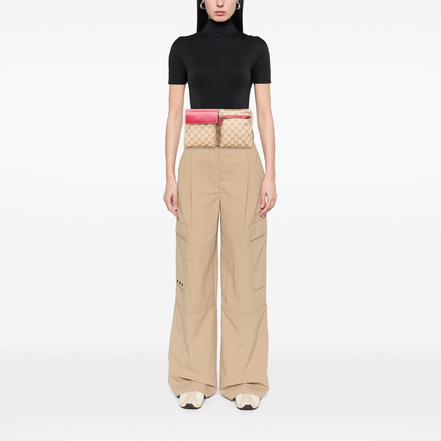 Gucci GG Canvas Web Double Pocket Belt Bag