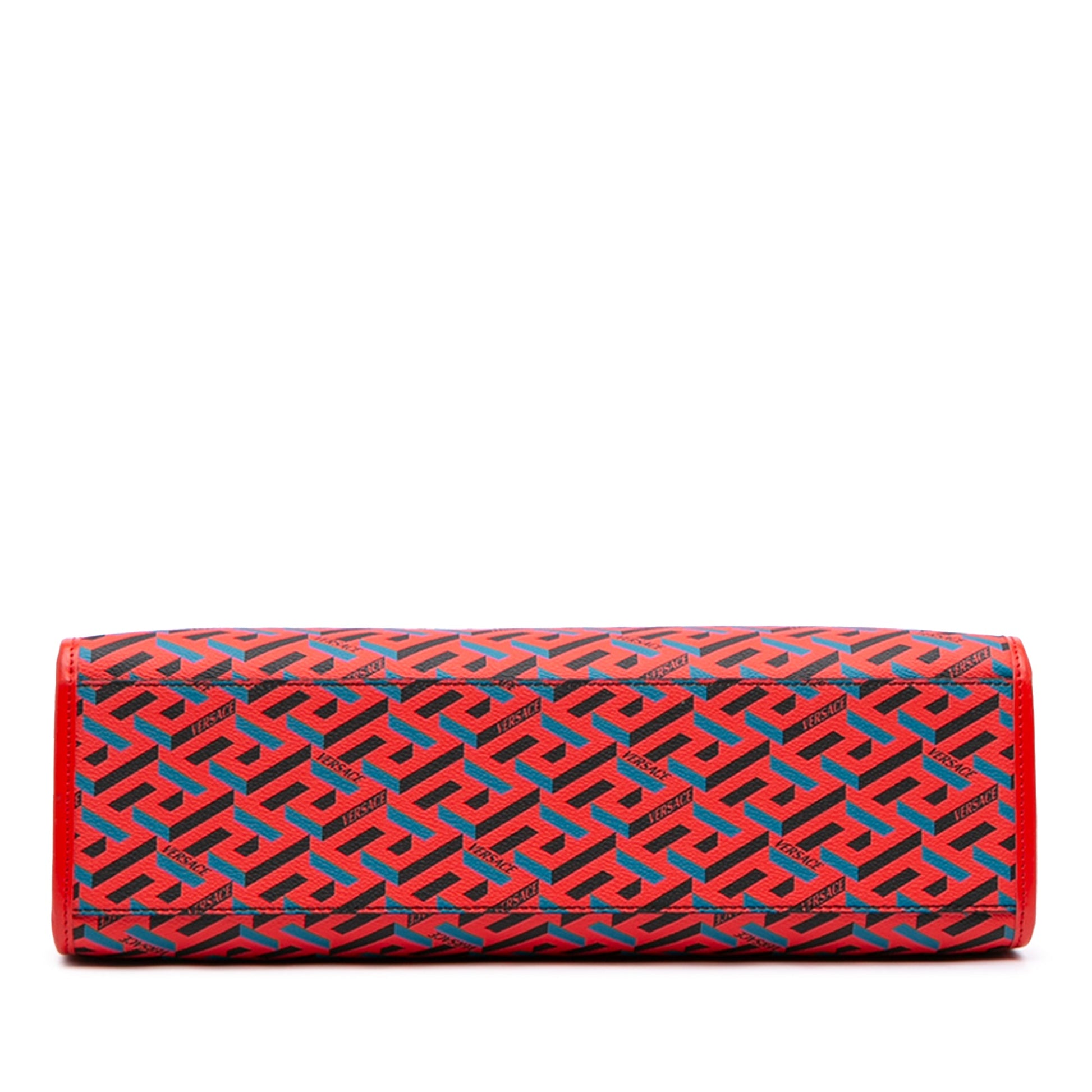 Versace Multicolor Coated Canvas La Greca Tote