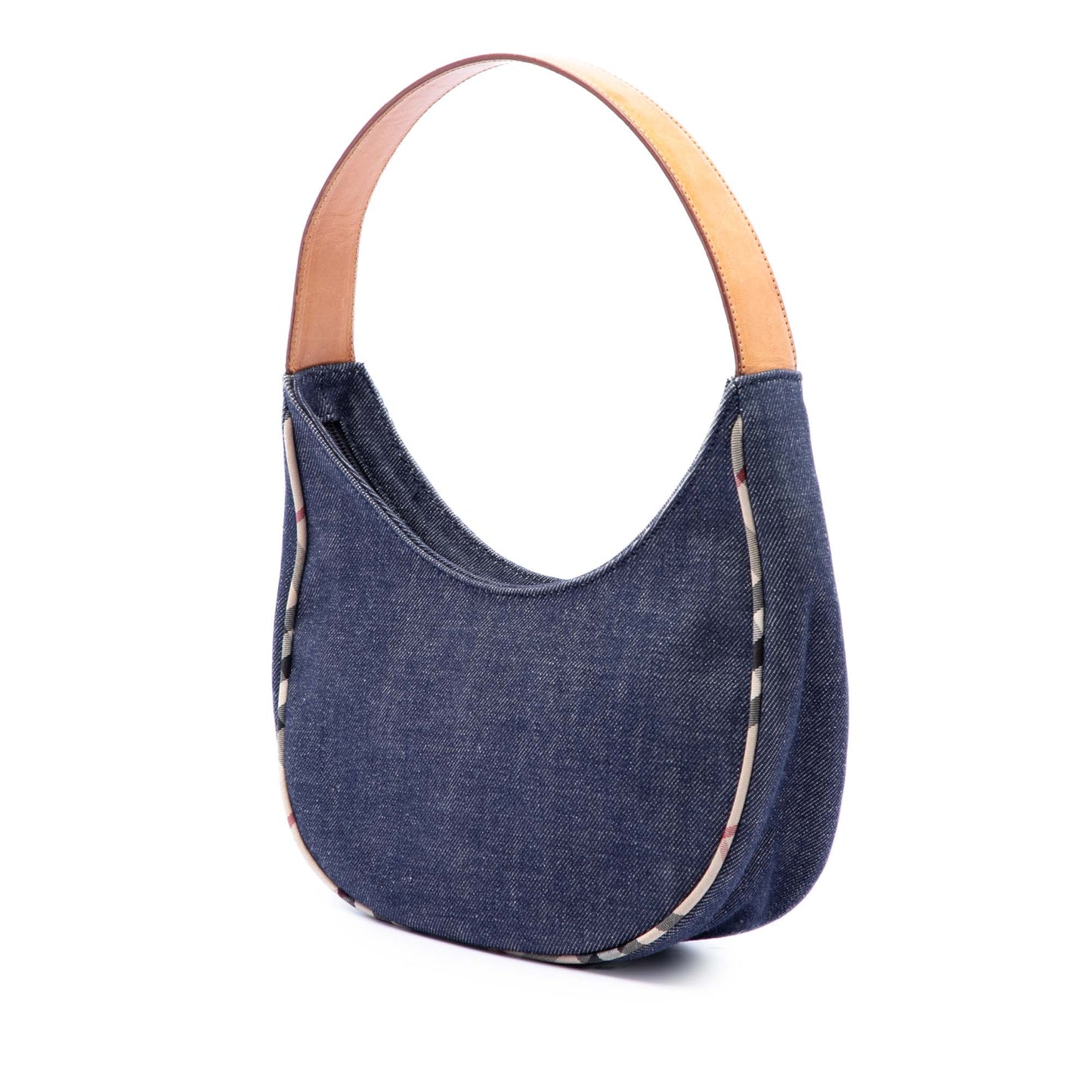 Burberry House Check Trimmed Denim Shoulder Bag