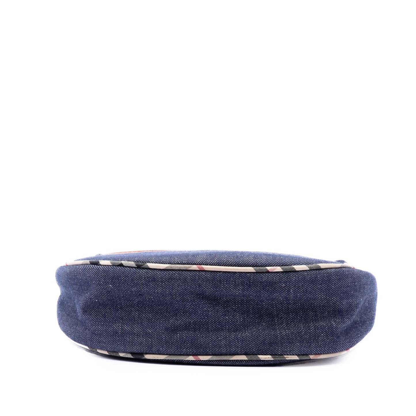 Burberry House Check Trimmed Denim Shoulder Bag