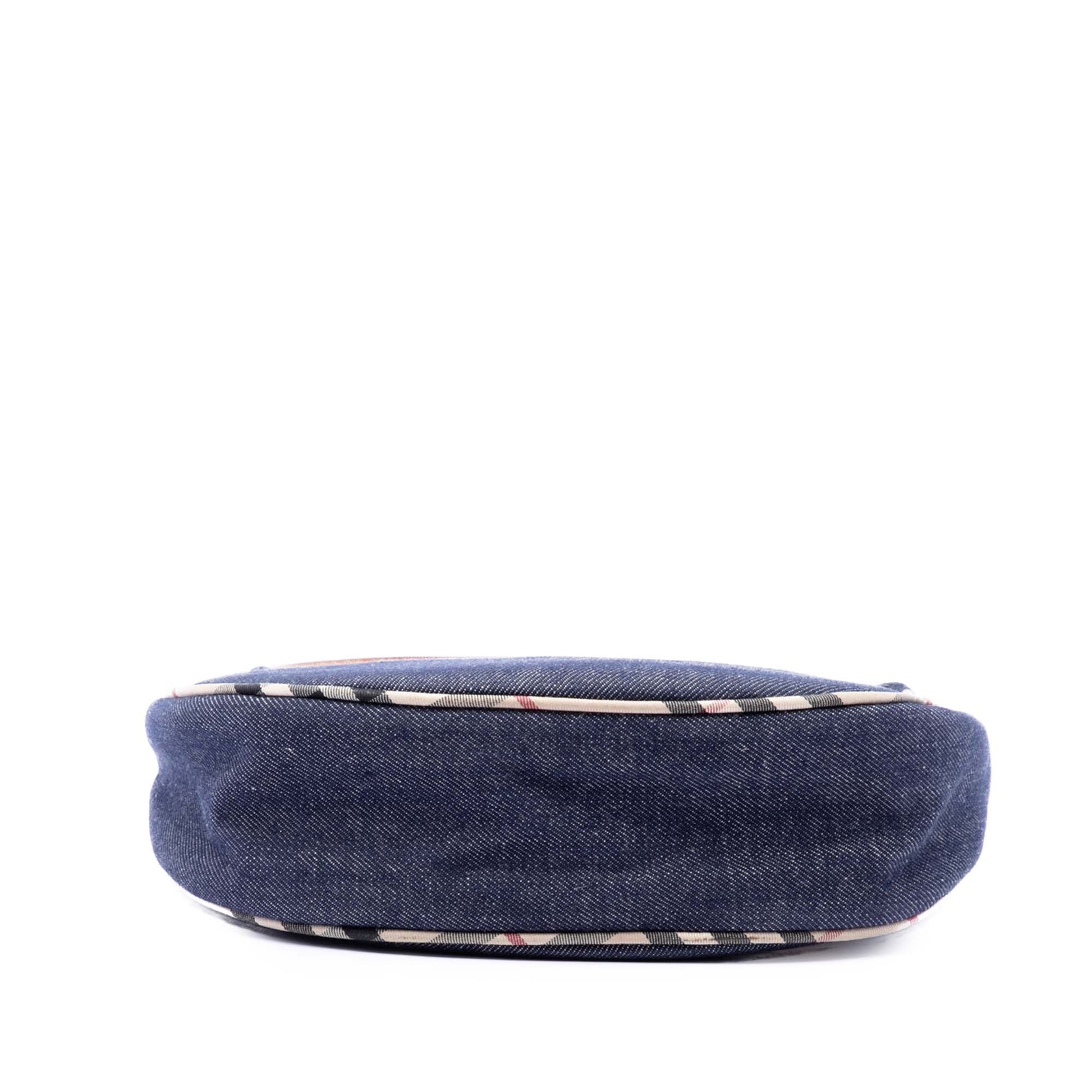 Burberry House Check Trimmed Denim Shoulder Bag