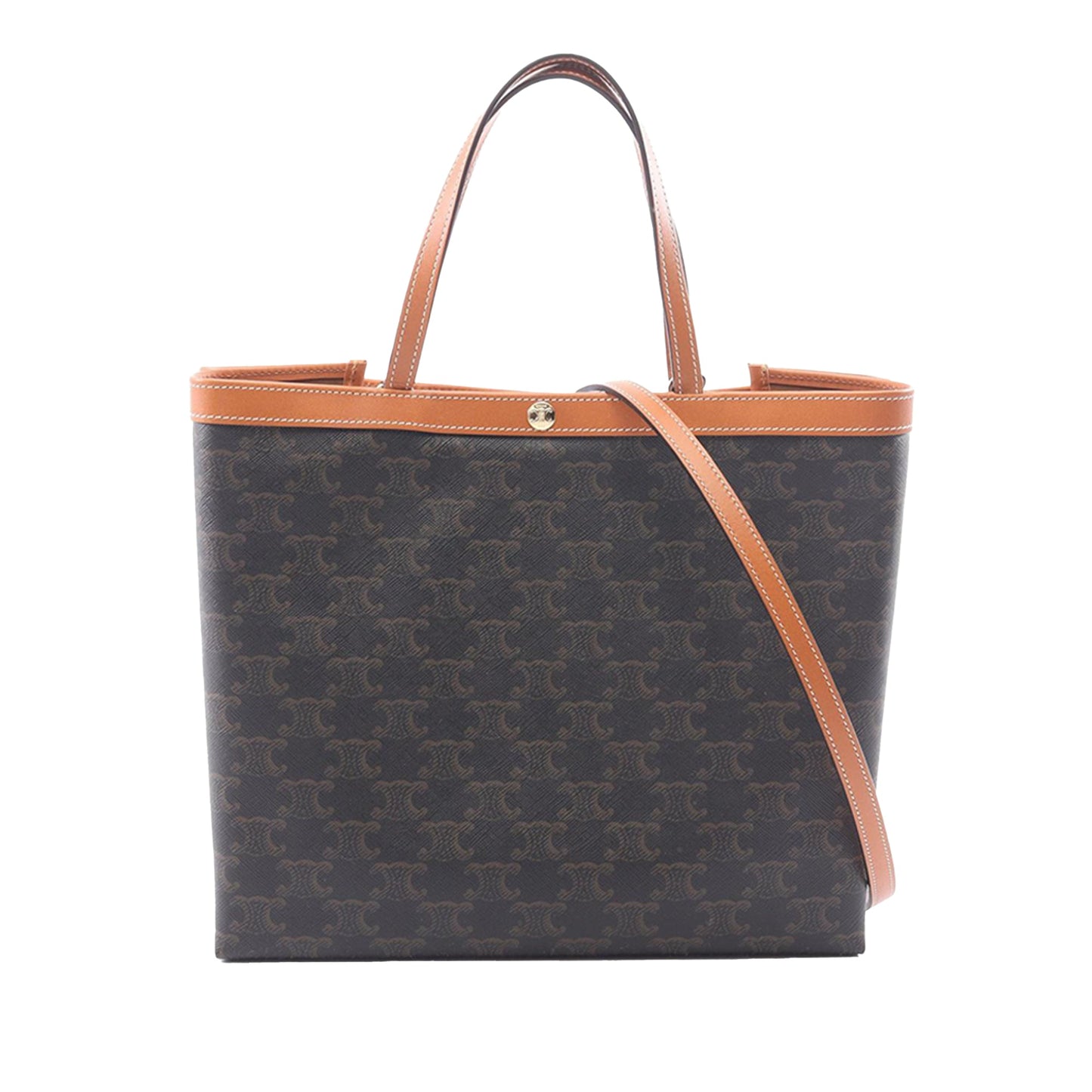 Celine Small Square Triomphe Coated Canvas Cabas