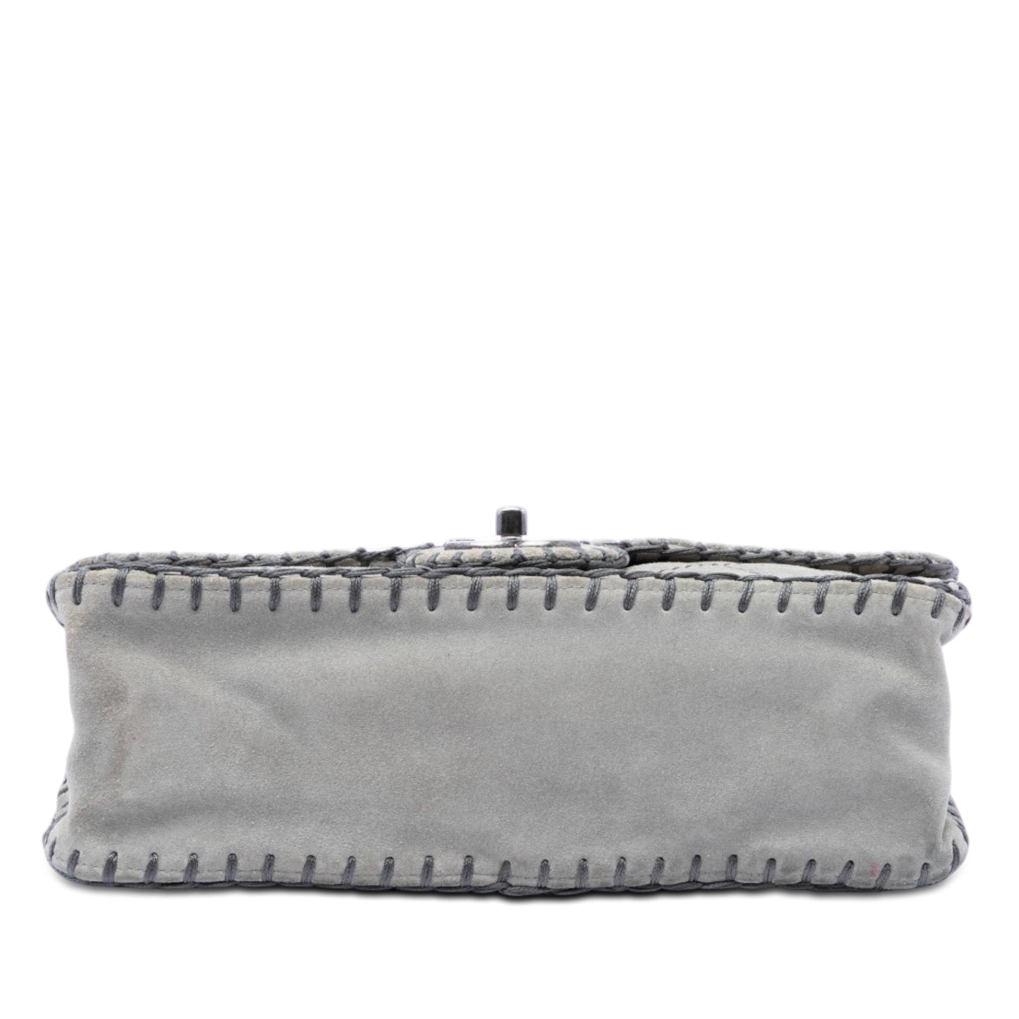 Chanel Medium CC Quilted Suede Whipstitch Single Flap