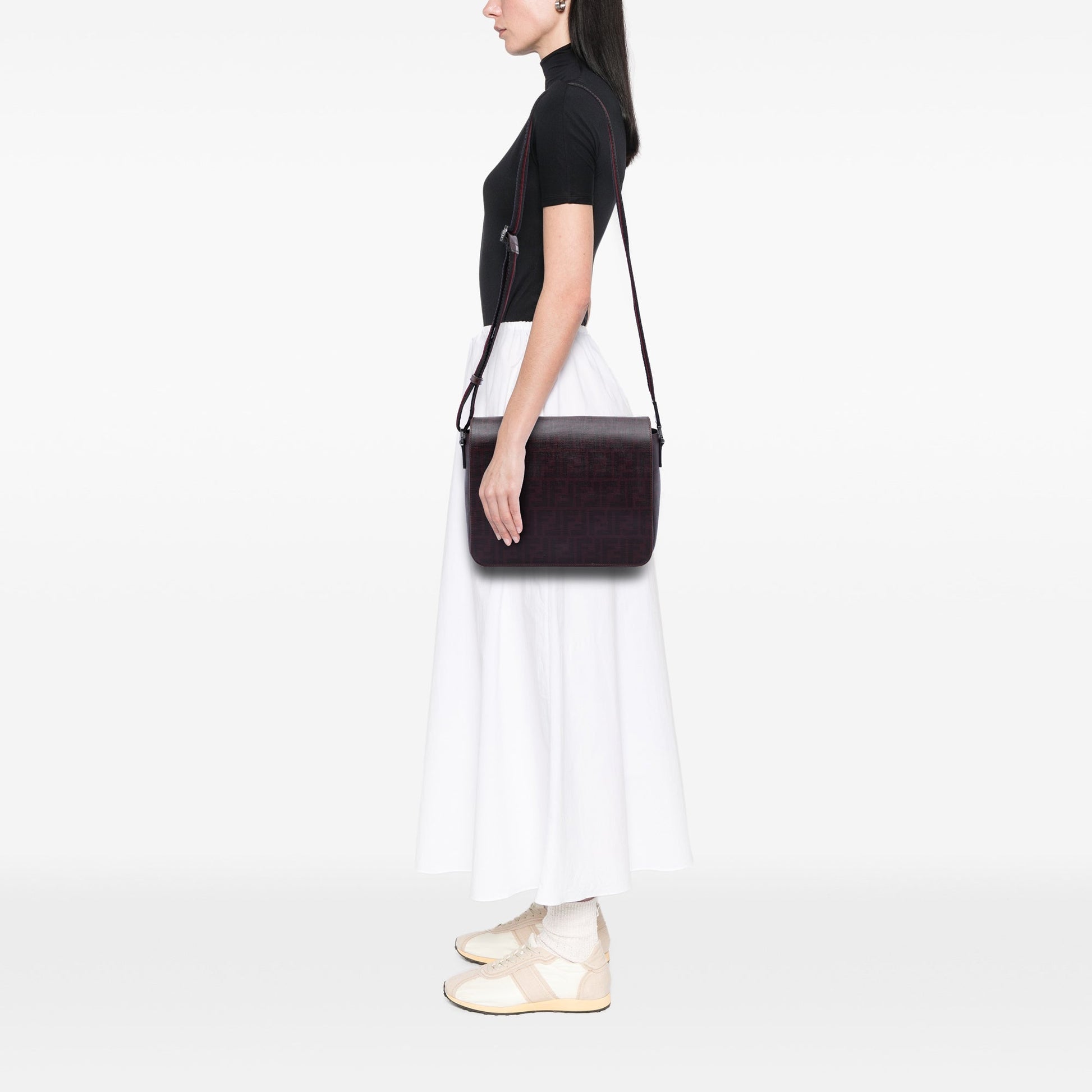 Fendi Zucca Spalmati Flap Crossbody
