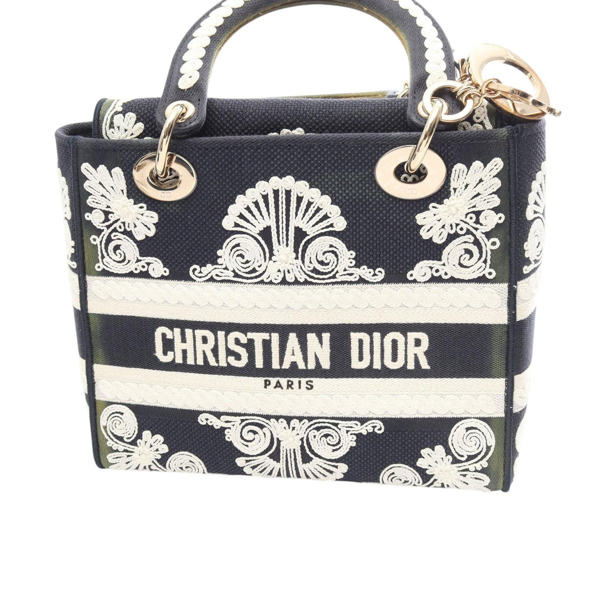 Dior Medium Embroidered Canvas Cornely Lady D Lite — Blue