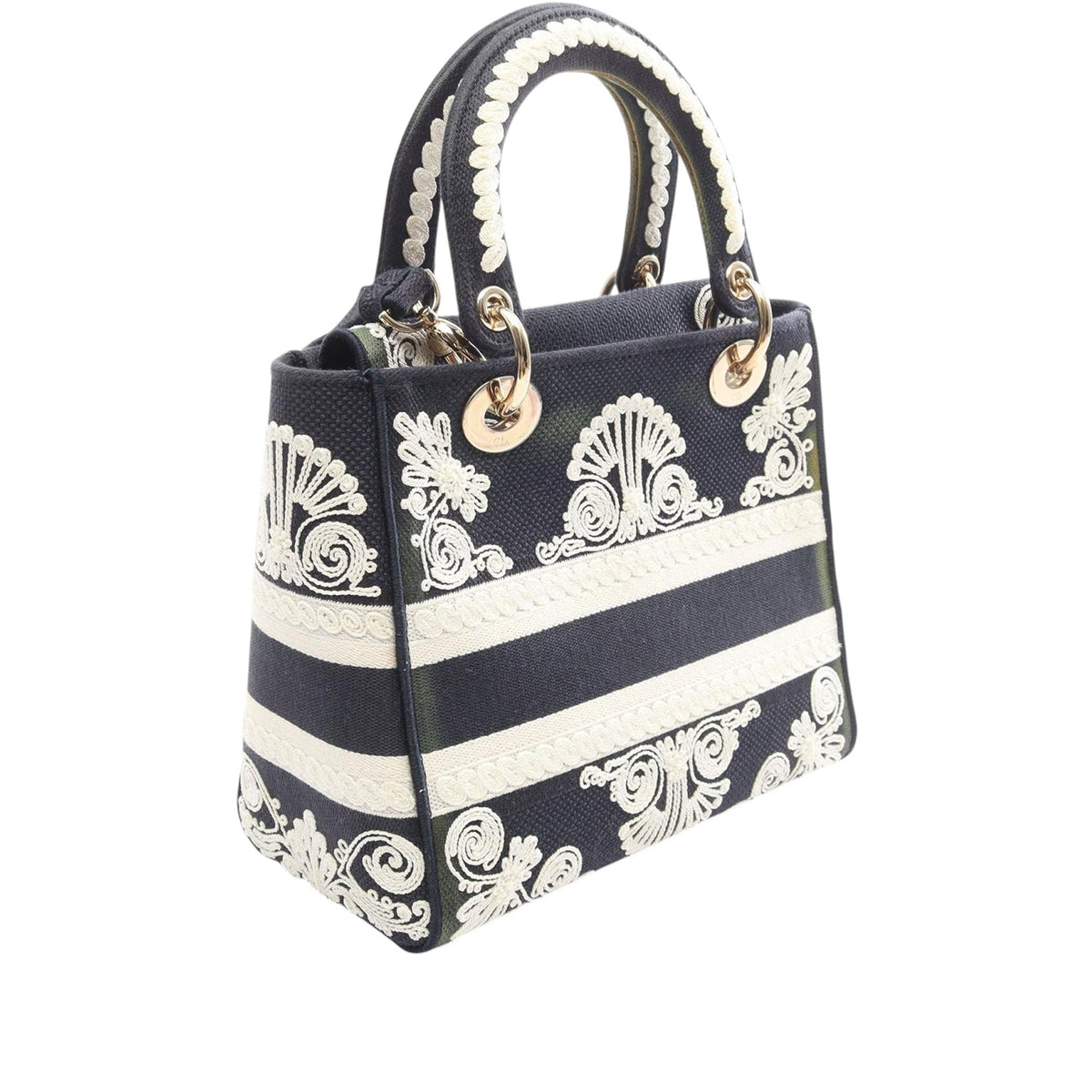Dior Medium Embroidered Canvas Cornely Lady D Lite — Blue