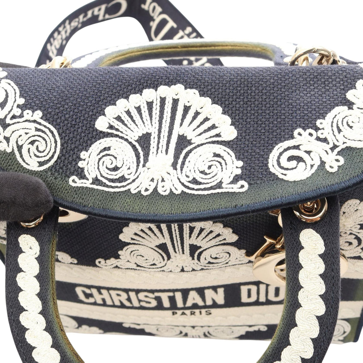 Dior Medium Embroidered Canvas Cornely Lady D Lite — Blue