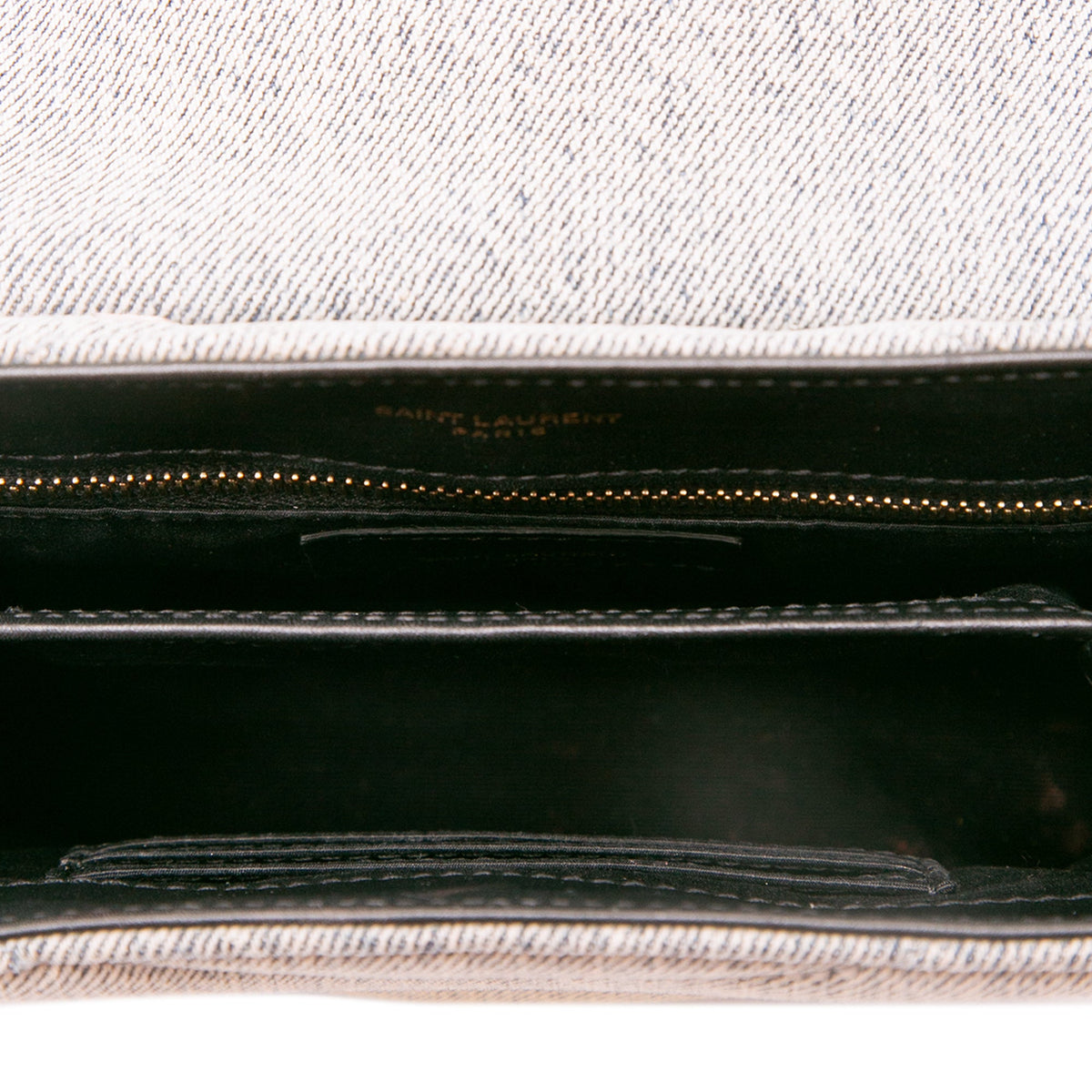Saint Laurent Toy Matelasse Denim Monogram LouLou Crossbody — Blue
