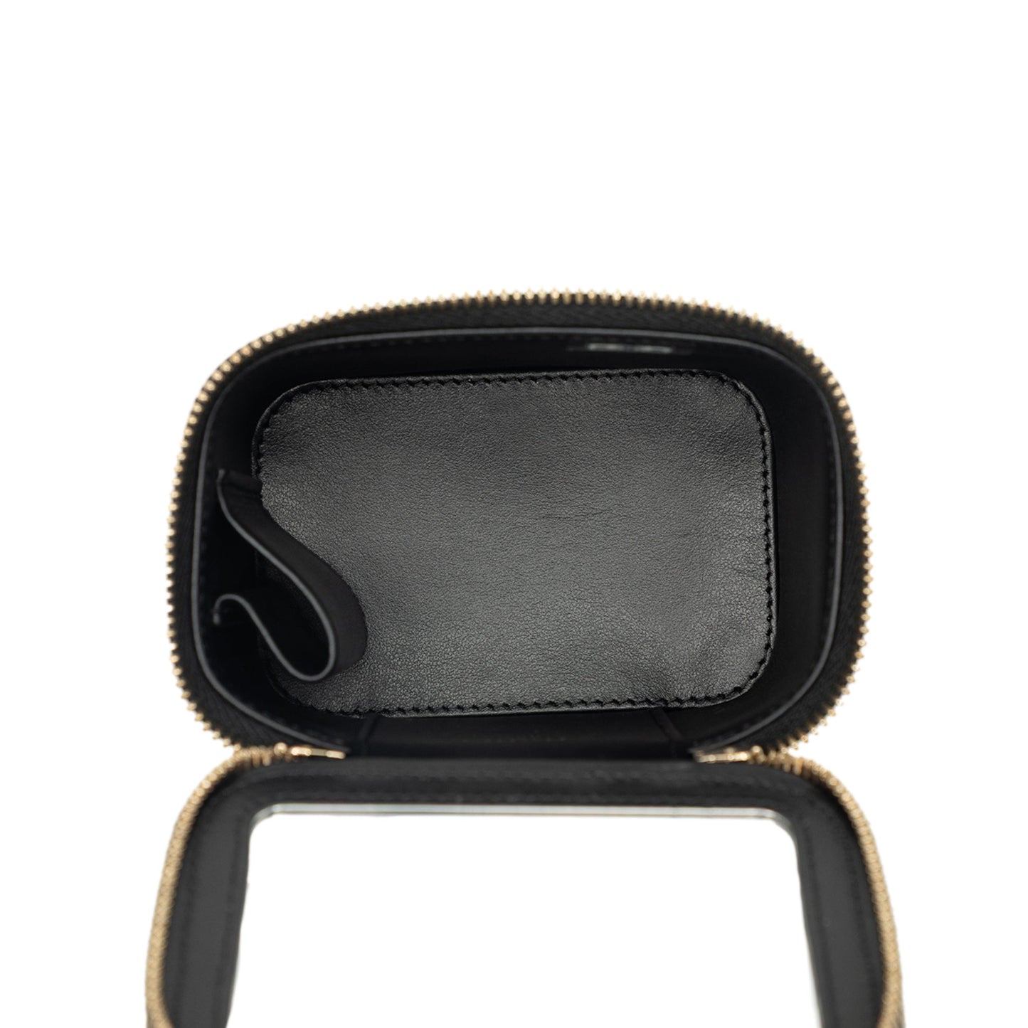 Chanel Mini CC Quilted Caviar Top Handle Vanity Case With Chain