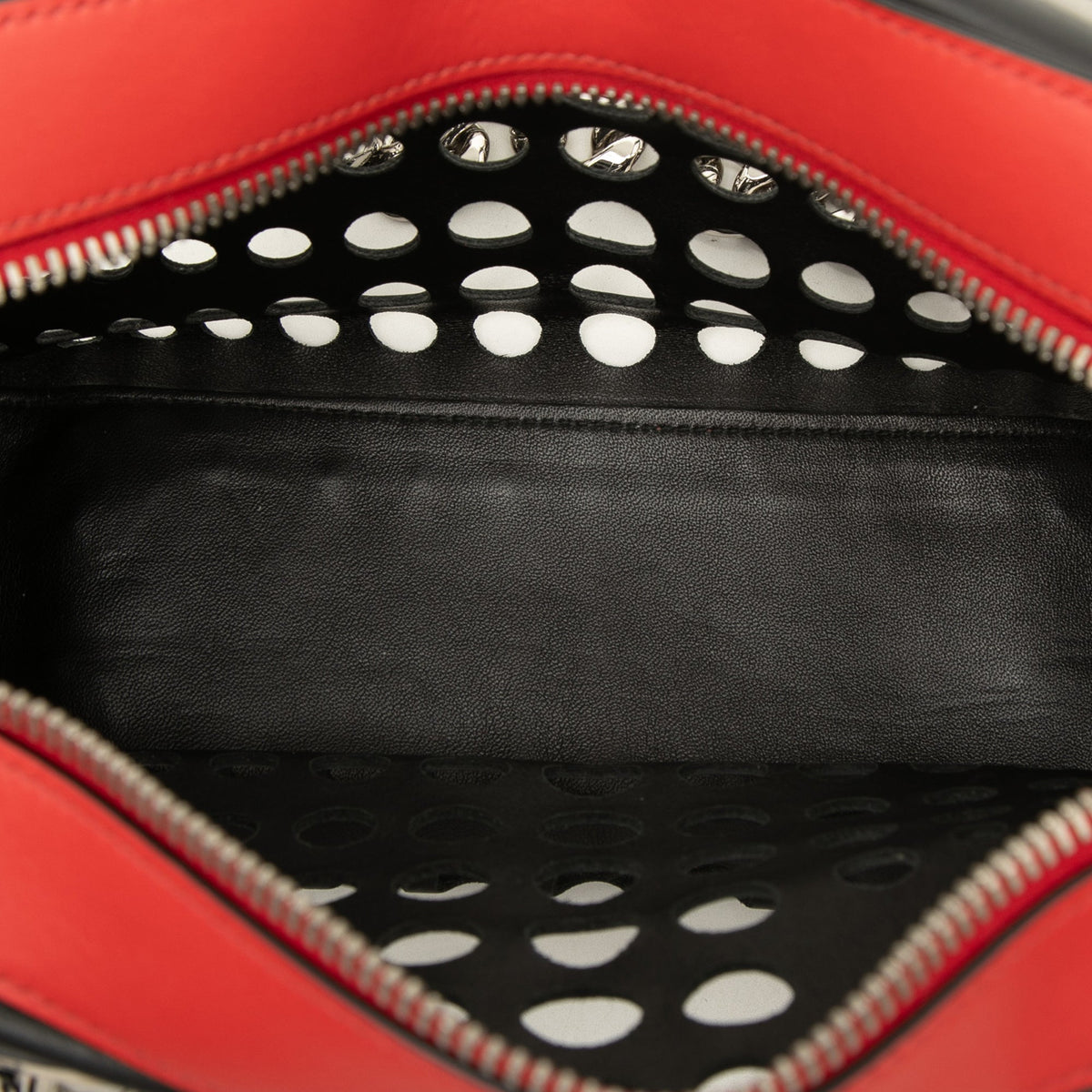 Prada Perforated Leather City Fori Chain Handbag