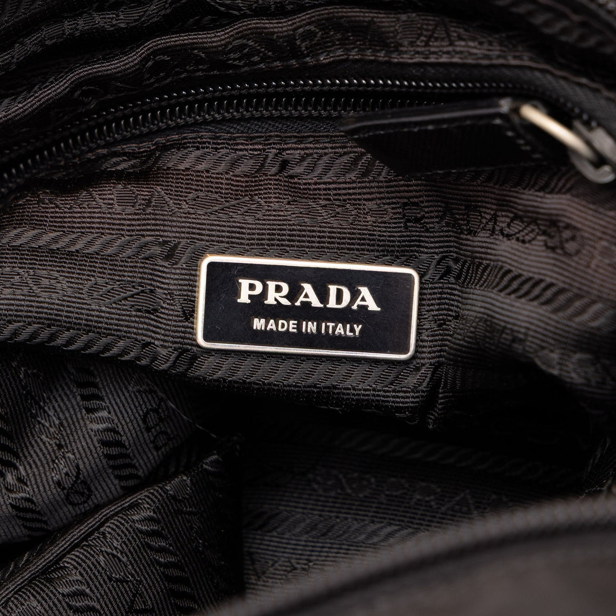 Prada Tessuto Zip Top Crossbody — Black