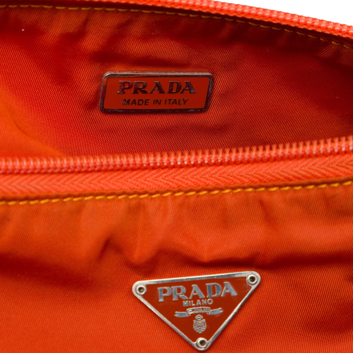 Prada Tessuto Pochette — Orange