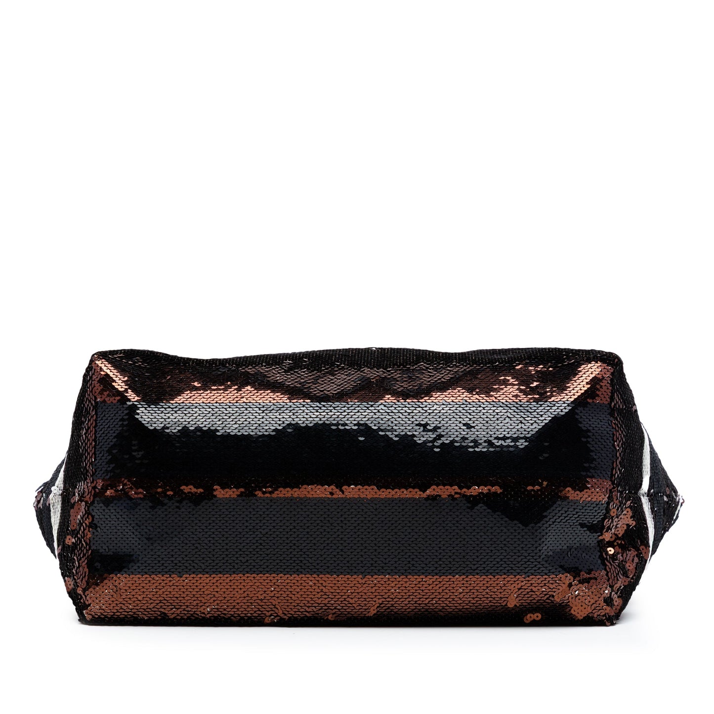 Sequined Satin Stripes Tote
