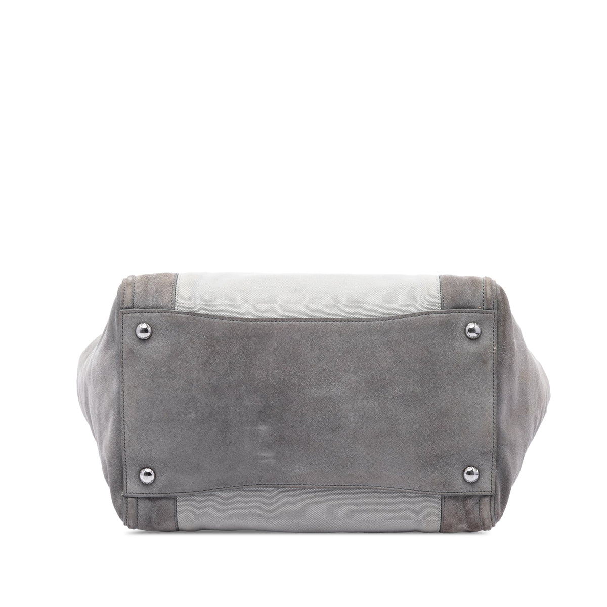 Prada Scamosciato and Canapa Twin Pocket Double Handle Satchel — Gray