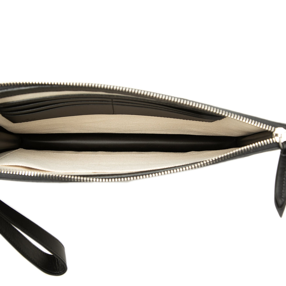 Gucci GG Supreme Tigers Zip Wristlet Pouch — Black