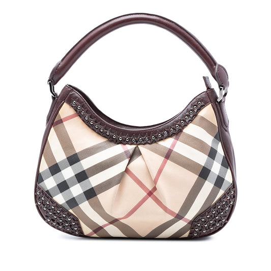 Burberry Supernova Check Coated Canvas Star Studded Hernville Hobo