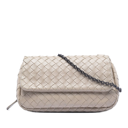 Bottega Veneta Mini Nappa Intrecciato Expandable Chain Flap Crossbody