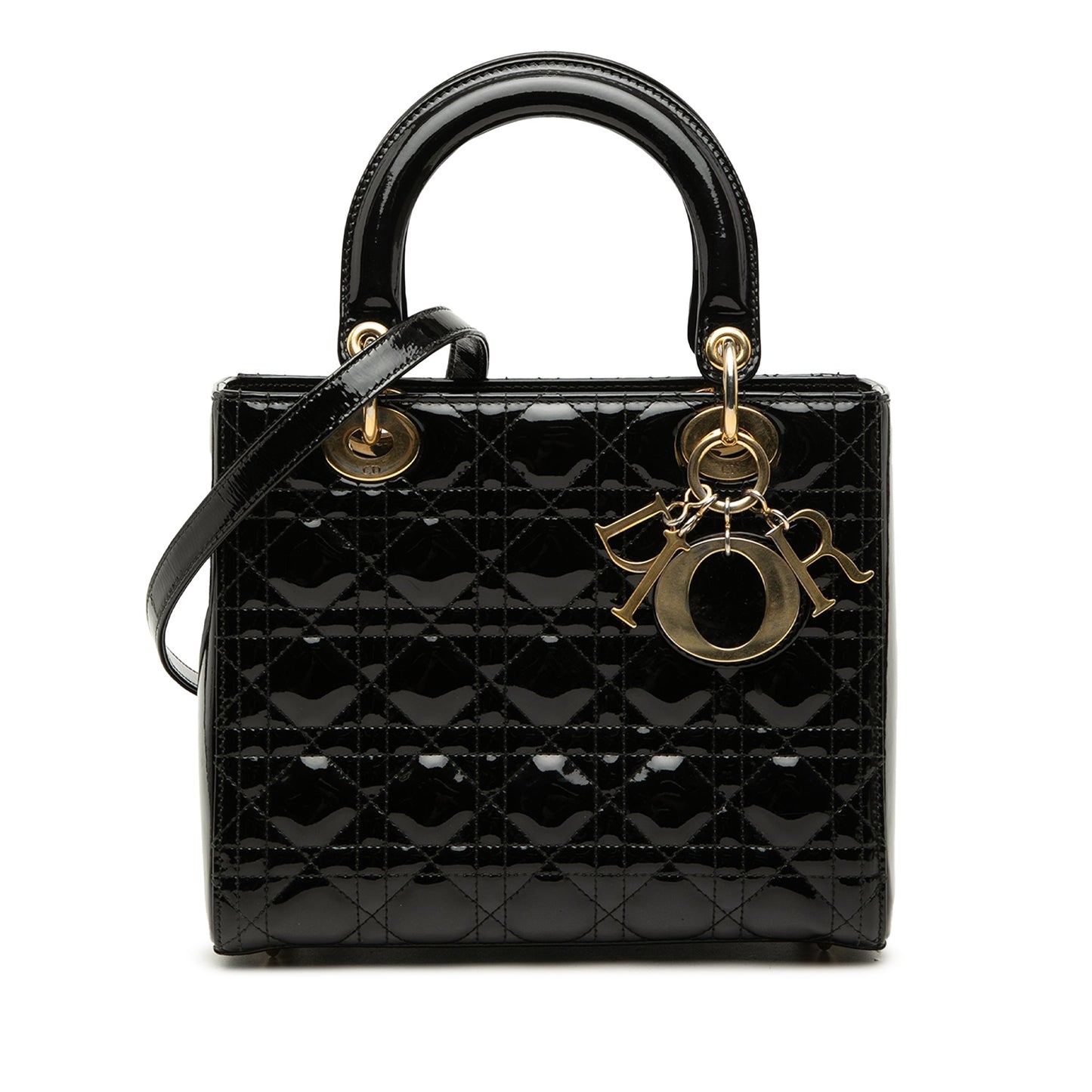 Dior Medium Patent Cannage Lady Dior