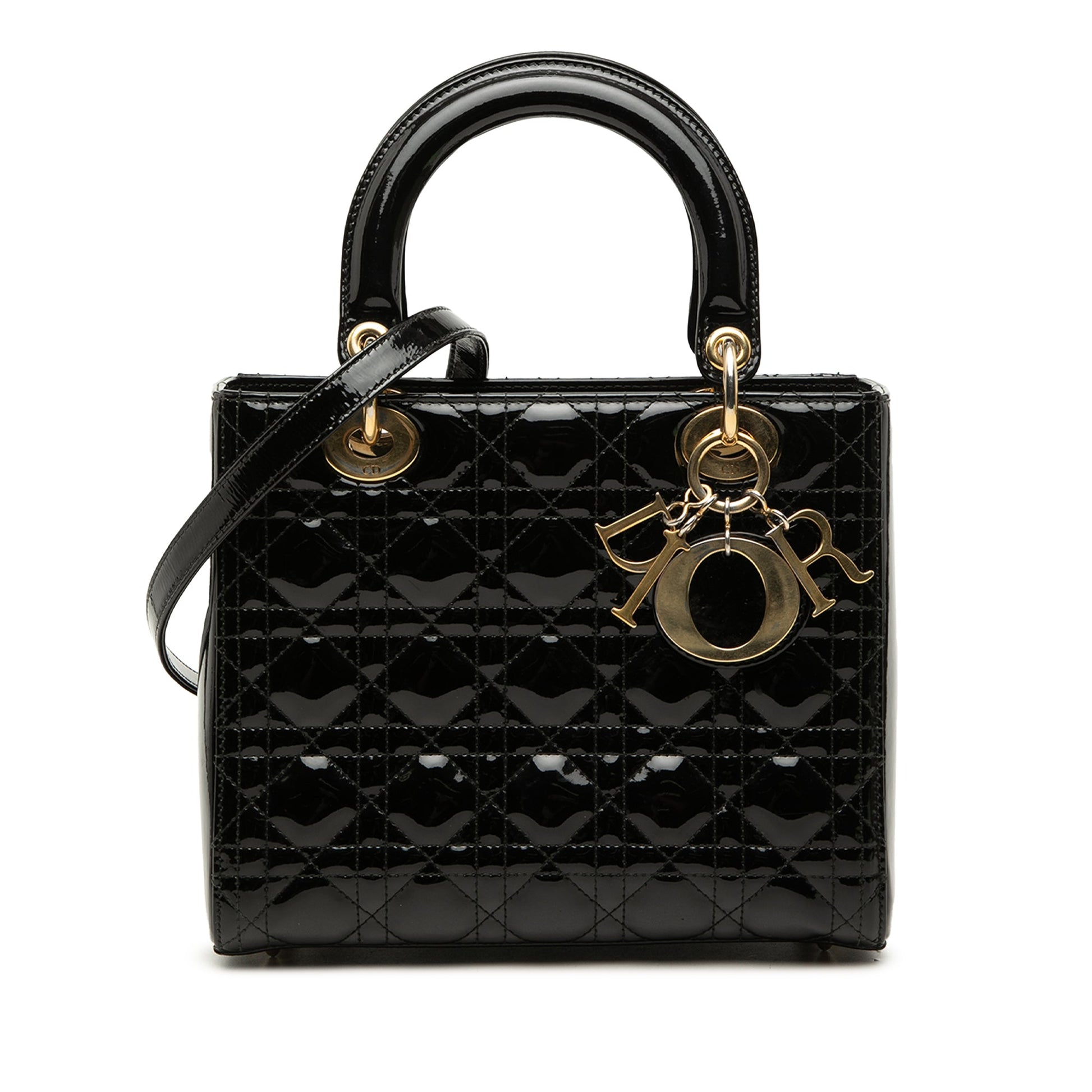 Dior Medium Patent Cannage Lady Dior