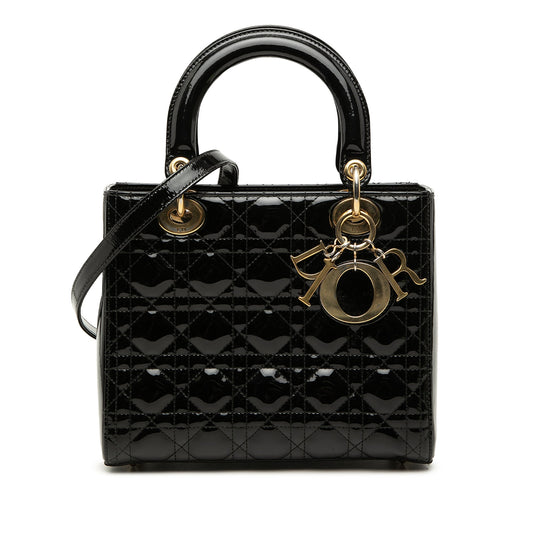 Dior Medium Patent Cannage Lady Dior