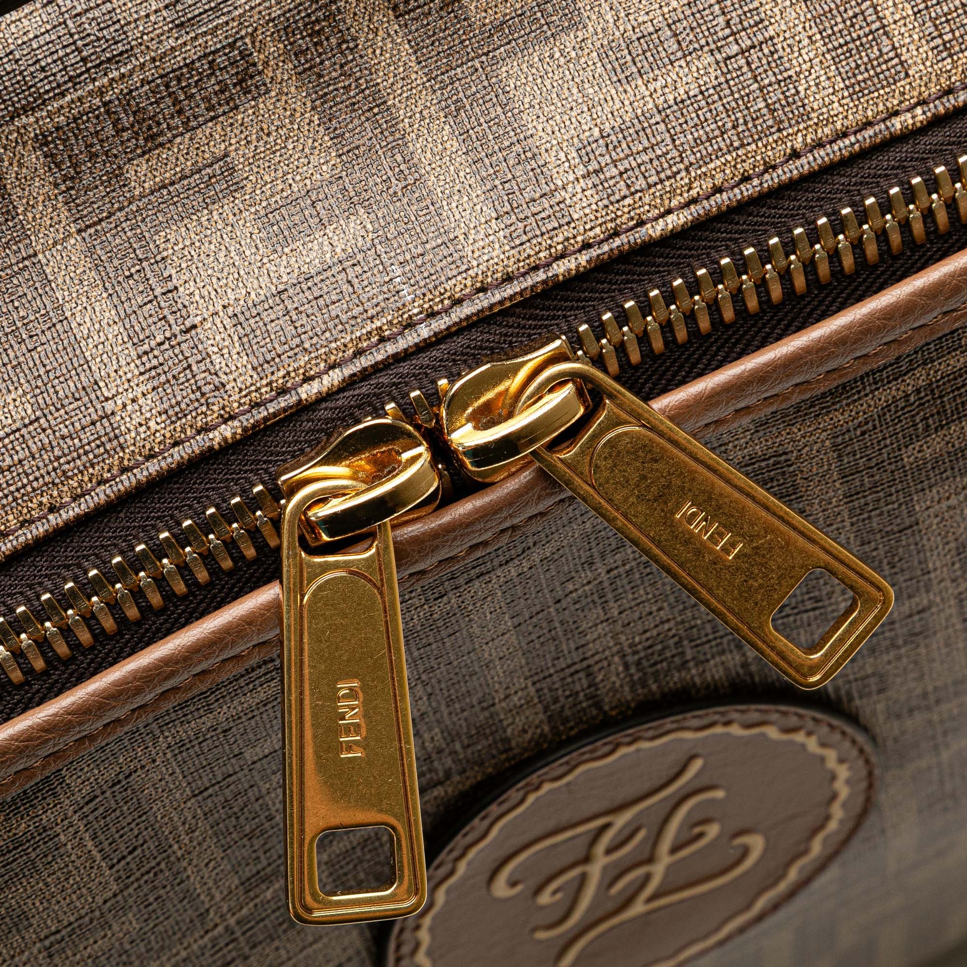 Fendi Zucca Coated Canvas Karligraphy Travel Bag
