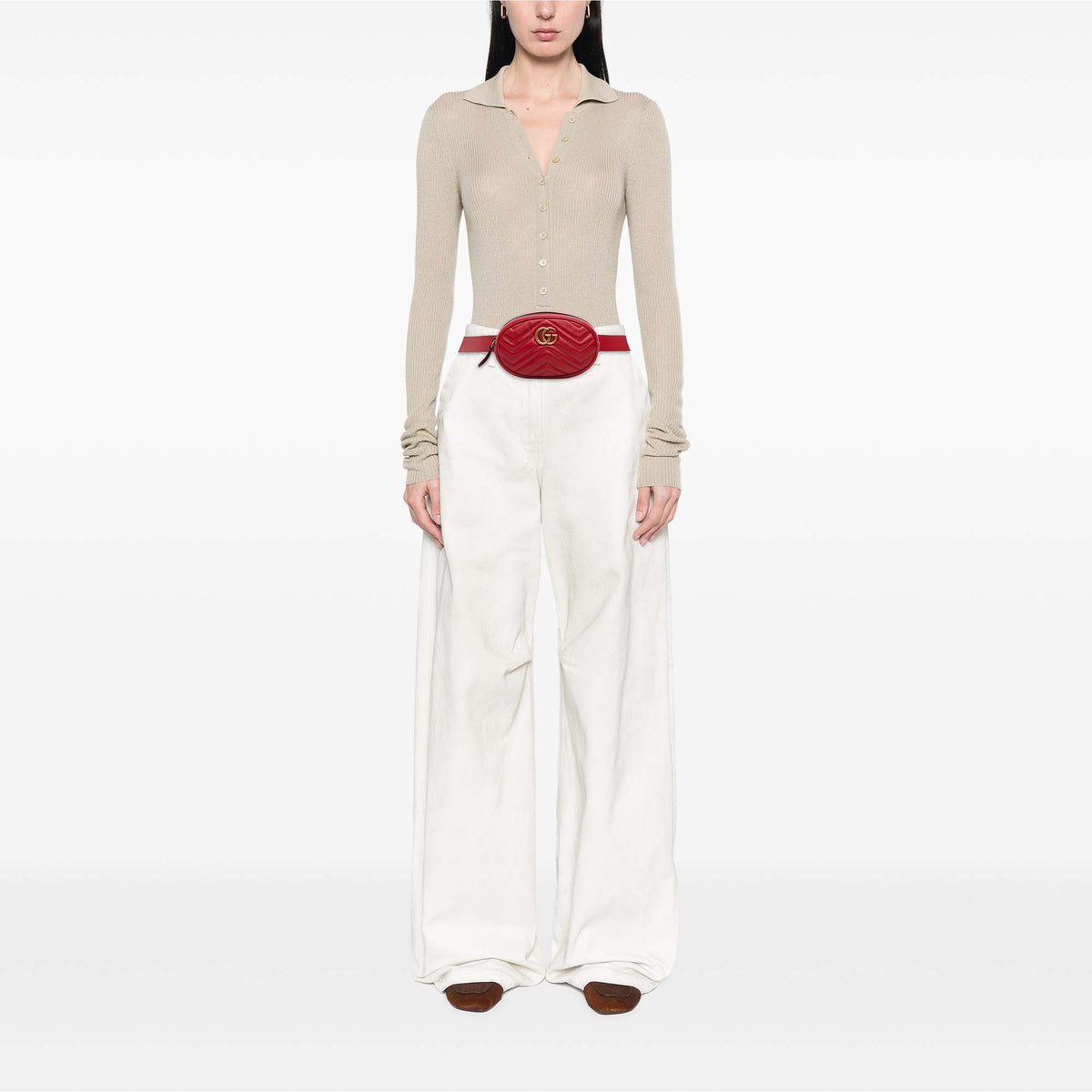 Gucci GG Marmont Matelasse Calfskin Belt Bag