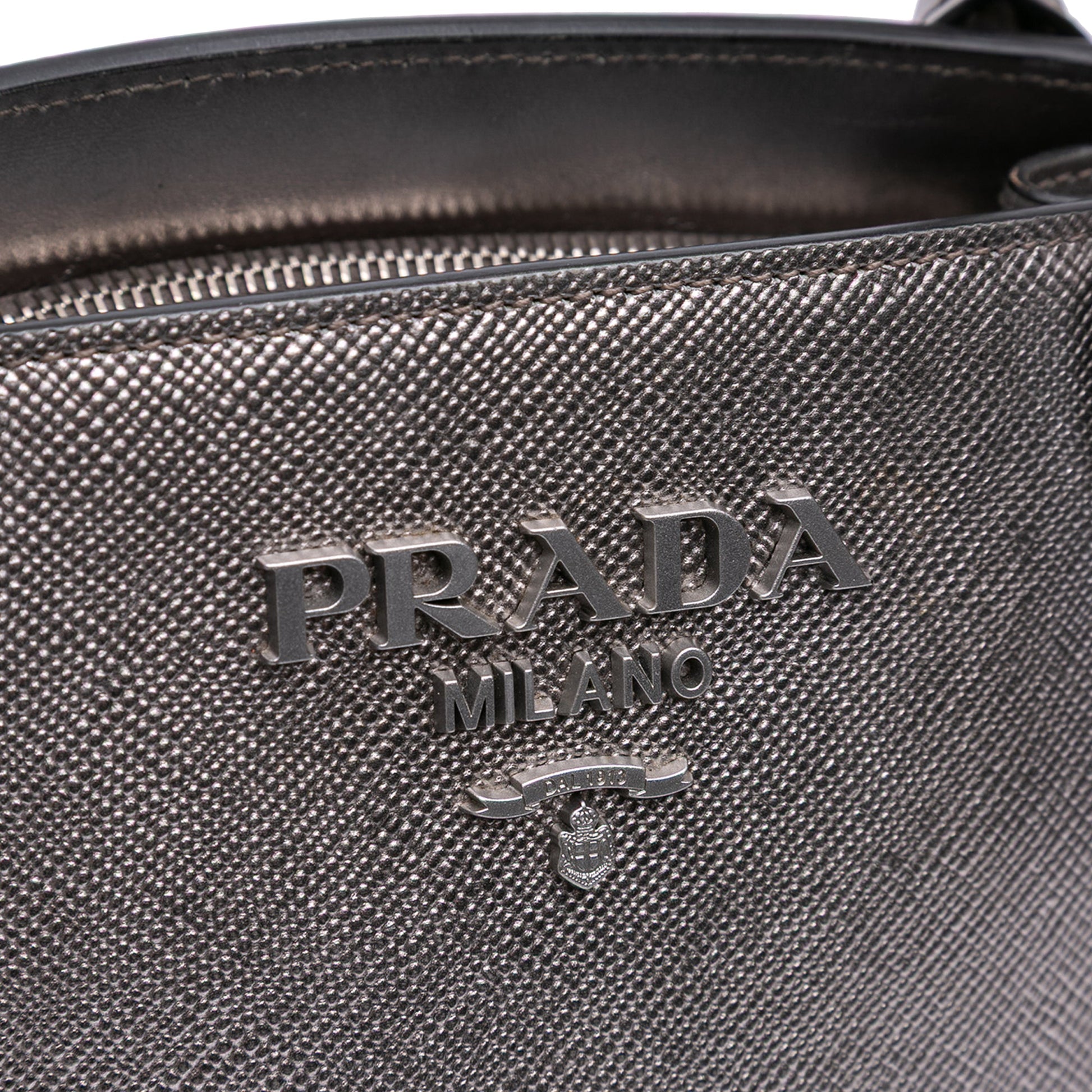 Prada Small Saffiano Cuir Monochrome Top Handle Tote