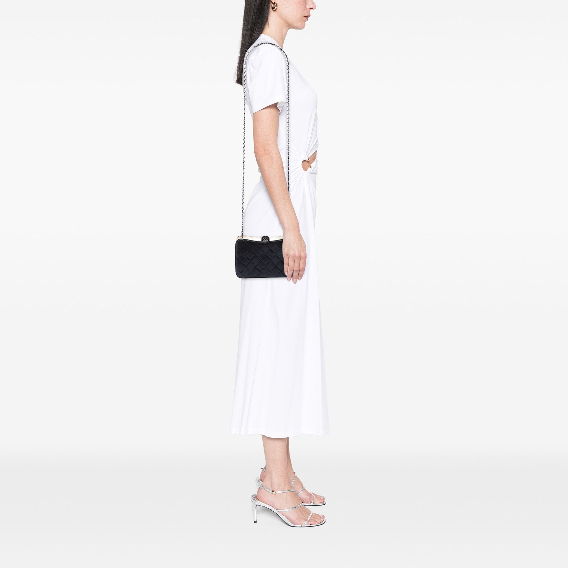 Chanel CC Quilted Lambskin Clutch with Chain