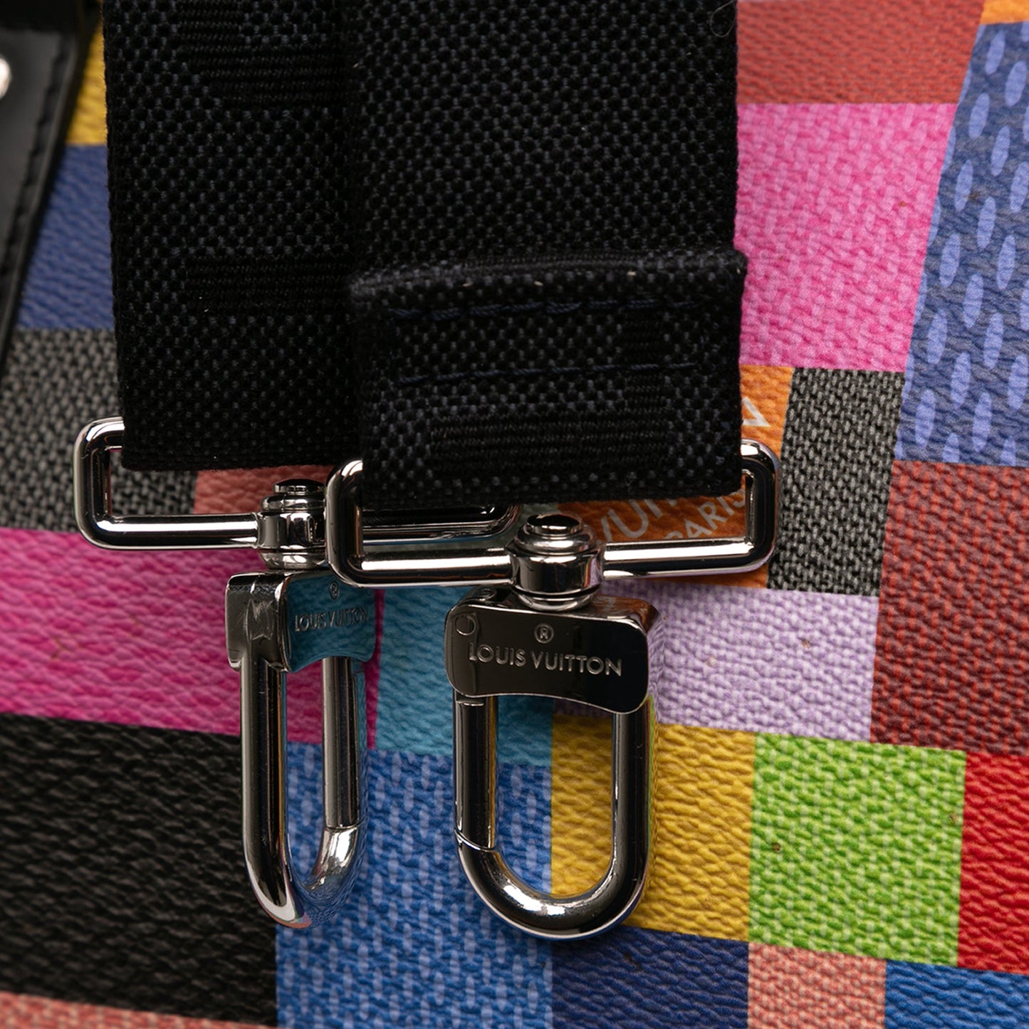 Multicolor Damier Graphite 3D Keepall Bandouliere 50