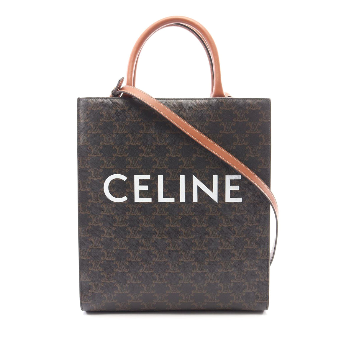 Celine Small Triomphe Coated Canvas Vertical Cabas Tote