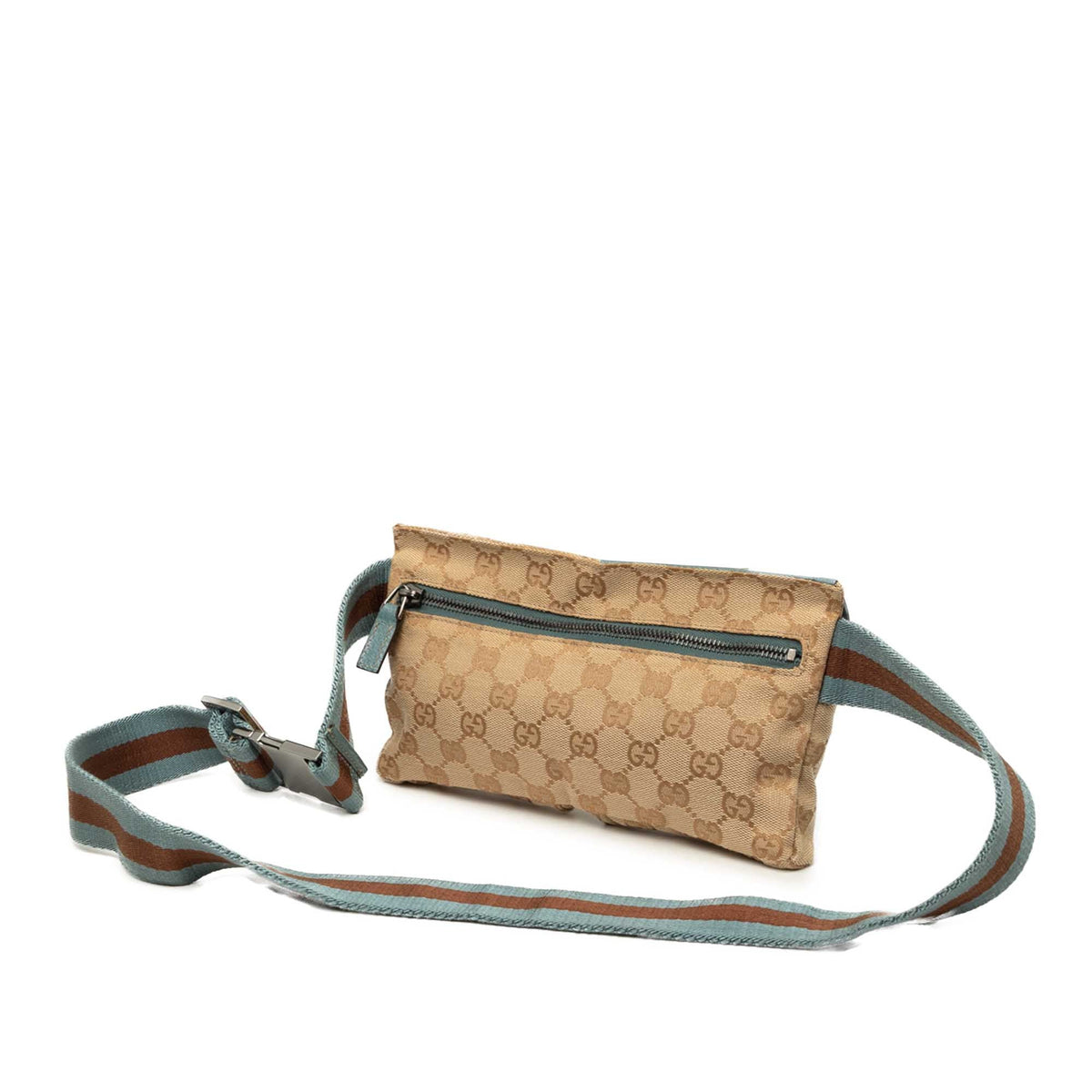Gucci GG Canvas Web Double Pocket Belt Bag