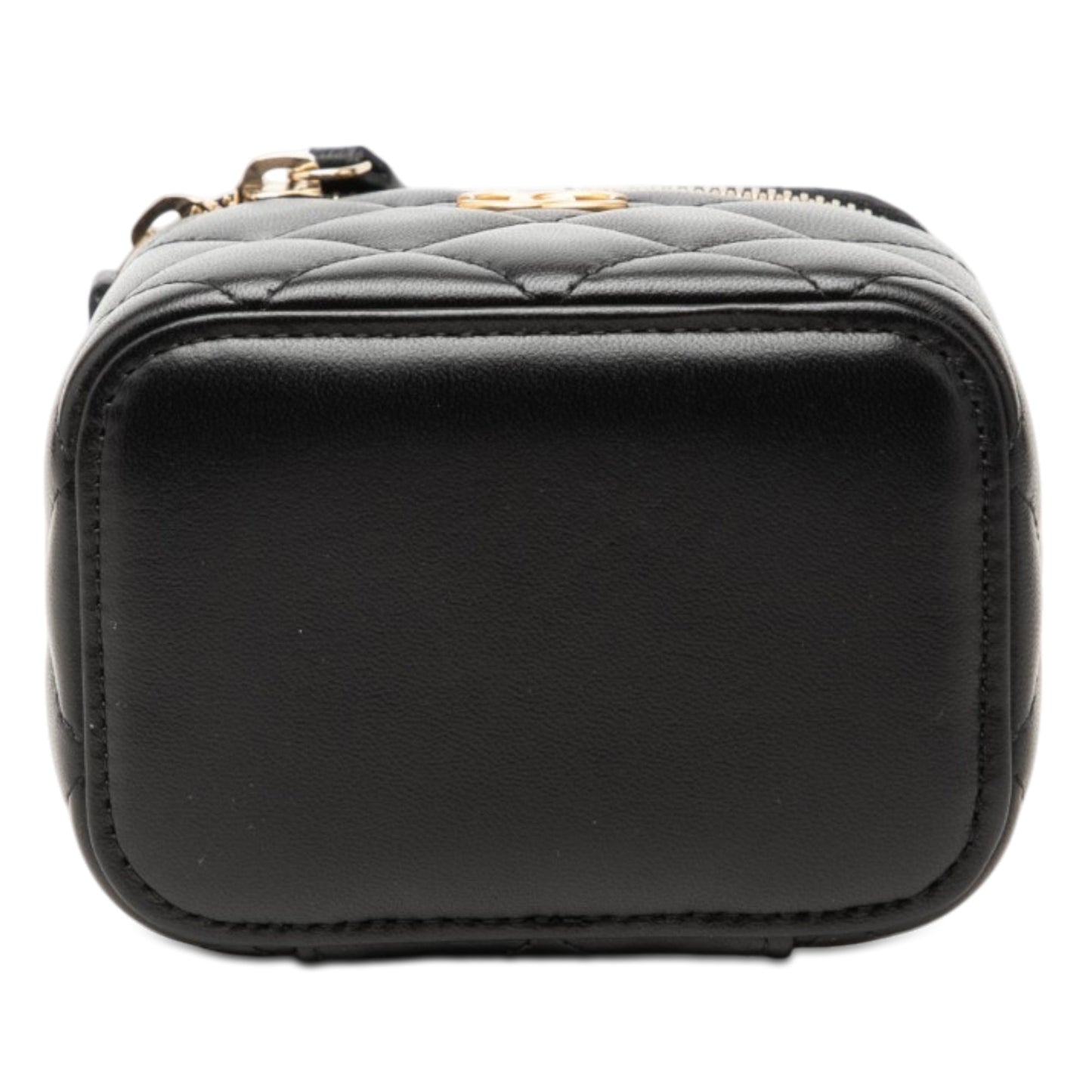 Chanel Mini Quilted Lambskin Top Handle Vanity Case With Chain