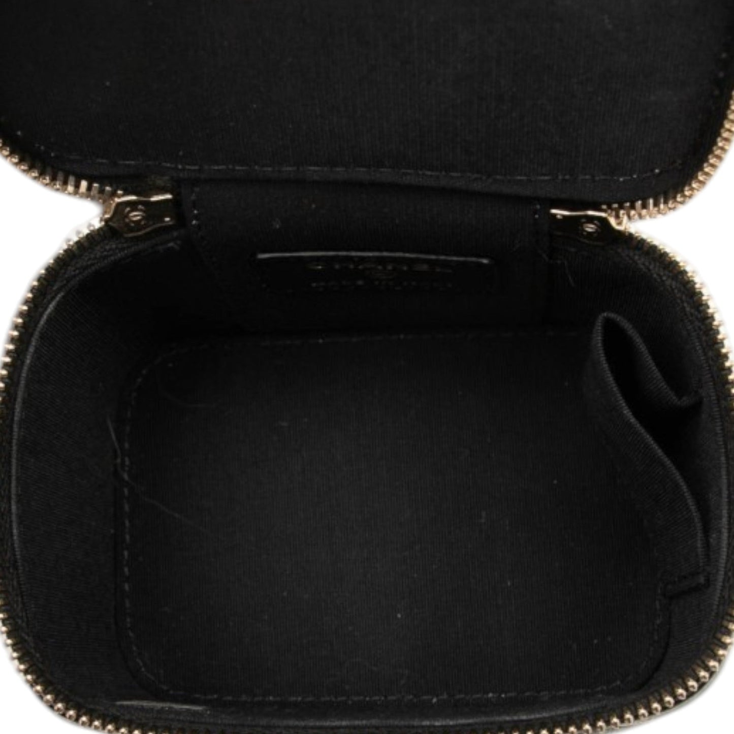 Chanel Mini Quilted Lambskin Top Handle Vanity Case With Chain